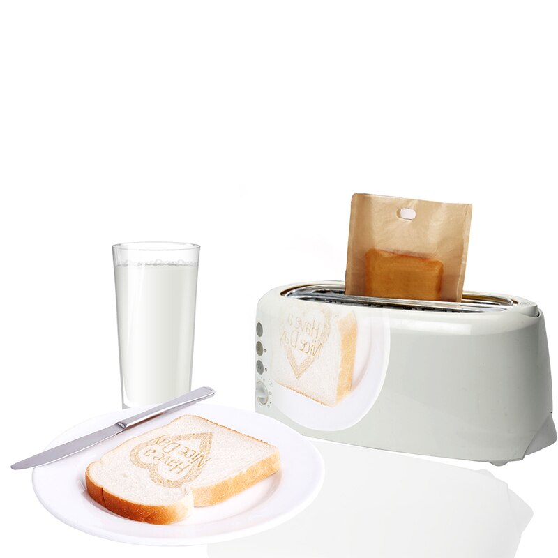 Bluedrop Non stick toaster bags PTFE sandwich bags gluten free grill cheese bags microwave heating snack pockets 17x19 cm 3 pack