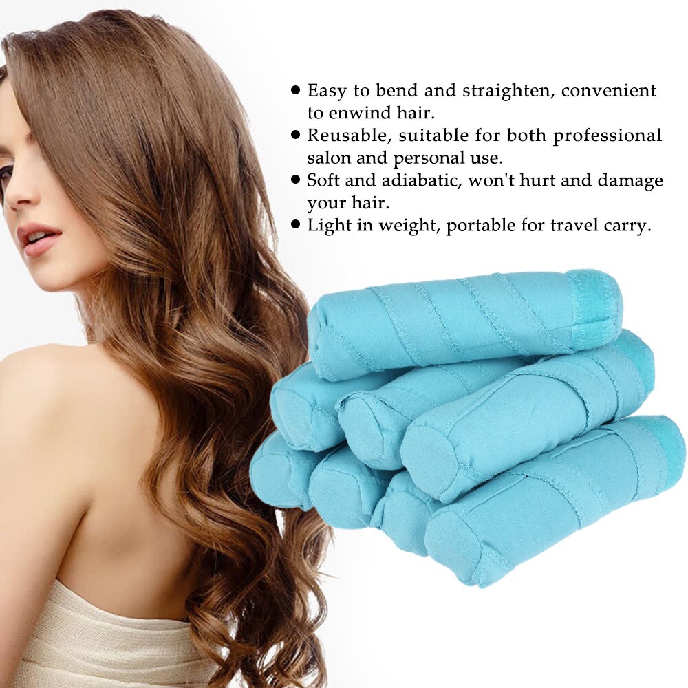 8pcs Hair Curler Memory Foam Hair Roller Stick Soft Curler for Long Thick Curly Hair Flexible Hair Styling Tool