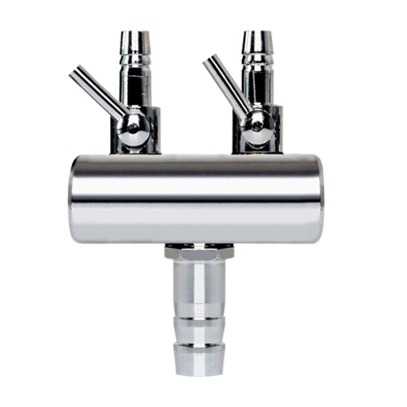 Aquarium Air Flow Splitter Fish Tank Air Control Valve Stainless Steel Aquarium Fish Tank Splitter Lever Control Valve: 2 heads