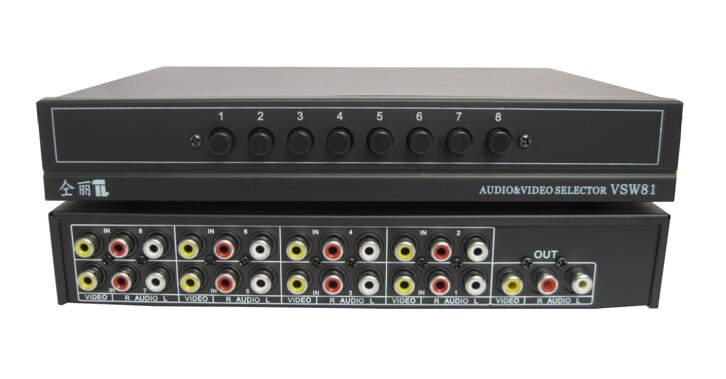 8 PORT Video Audio SWITCH AV RCA Selector 8-in-1-out Delen Handleiding Switcher box