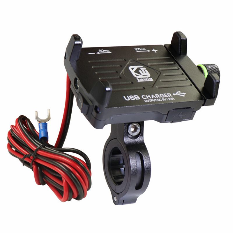 Motorfiets Telefoon Houder Usb Fast Charger Opladen Moto Bike Bracket Mount Stuur Voor Cafe Racer Cruiser Chopper: Black