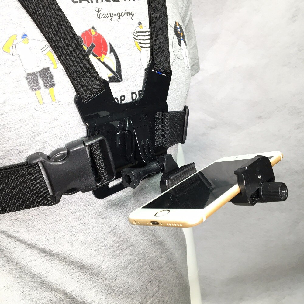 Arnés de montaje en pecho para teléfono móvil, soporte de correa para teléfono móvil, Clip de Cámara de Acción, soporte para cámara de móvil para Xiaomi Samsung Galaxy S8 S7 Iphone X 8 7 6 S
