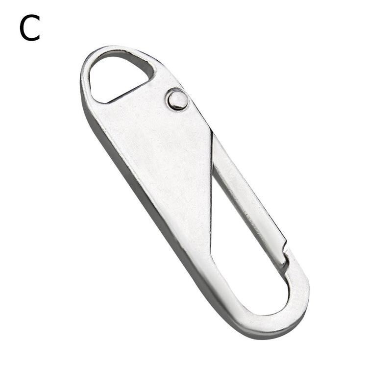 6 Pcs Universal Zipper Pull Tab Replacement Metal Handle Zipper Extender Handle Fixer Zipper Sliders for Backpack Jacket Handbag: silver 2