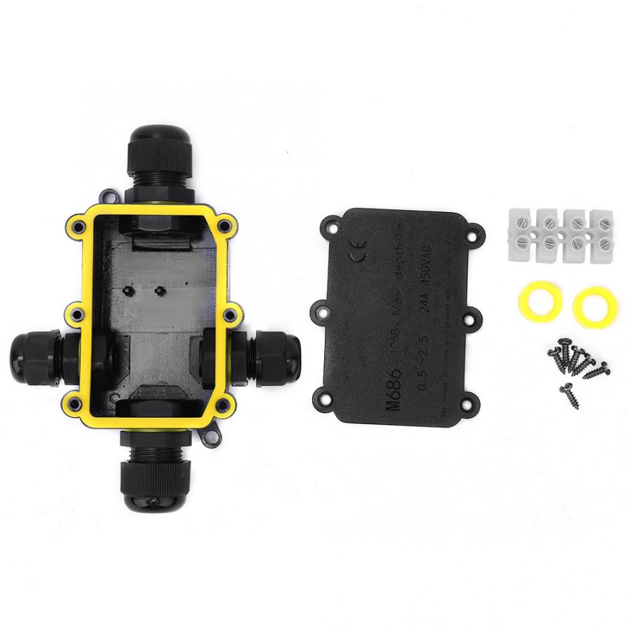 Junction Box 4m Underwater Connection Wiring Box T100 450VAC 24A UL94V-2 IP68 Plastic: Red