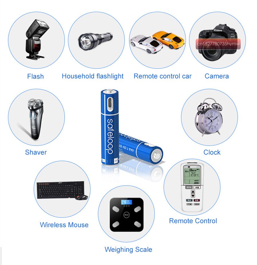 Teknologi! usb uppladdningsbart batteri 1.5v aaa 600 mah li-polymer li-ion batteri fjärrkontroll batterier, leksaksbil batterier