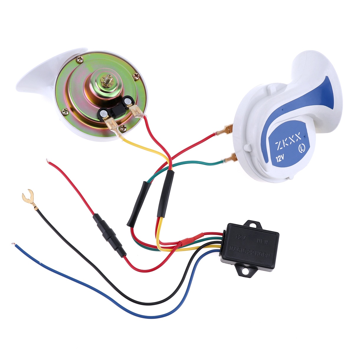 12V 120DB ABS dauerhaft Digitale Elektrische Sirene Laut Luft Schnecke Horn Magie 20 Klingt mit Klammern und Schrauben für Auto Lkw