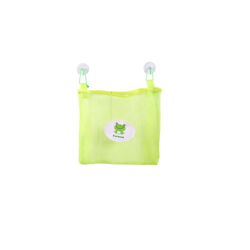 25x25cm Baby Kids Bath Time Tidy Storage Toy Suction Cup Bag Mesh Bathroom Organiser Net toiletries washcloth cleaning balls: green