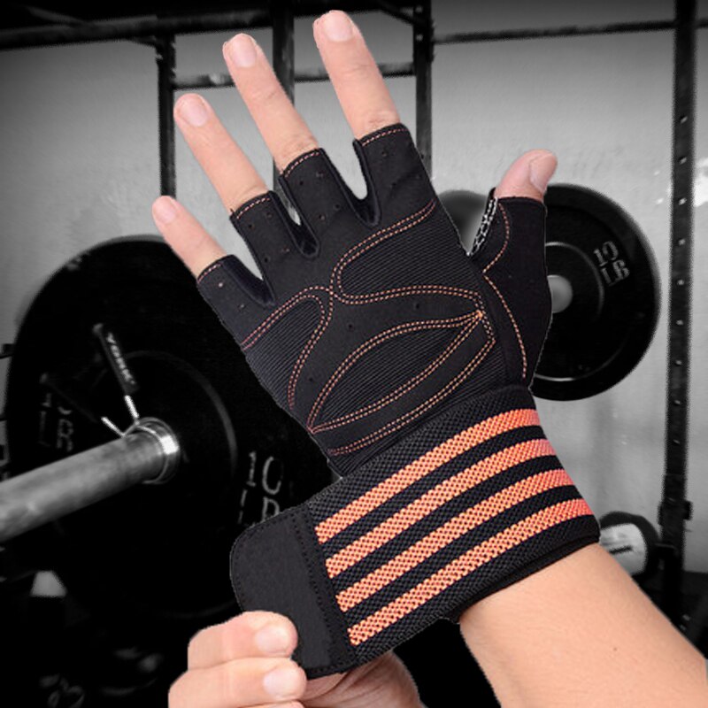 Guanti per sollevamento pesi uomo donna guanti da allenamento bilanciere palestra guanti da Fitness con supporto per il polso per allenamento cosacco esercizio proteggi