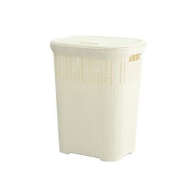 Ekstra stor hæmmer plast vasketøjskurv vasketøj spand snavset tøj pincet rotting husholdning badeværelse beskidt tøj opbevaring: Off-white