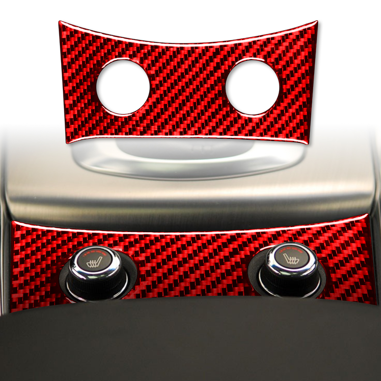 For Infiniti G37 08-13 G35 07-08 G25 11-12 Q60 14-15 Carbon Fiber Seat Heated Control Panel Car Interior Accessories Sticker: Light Grey