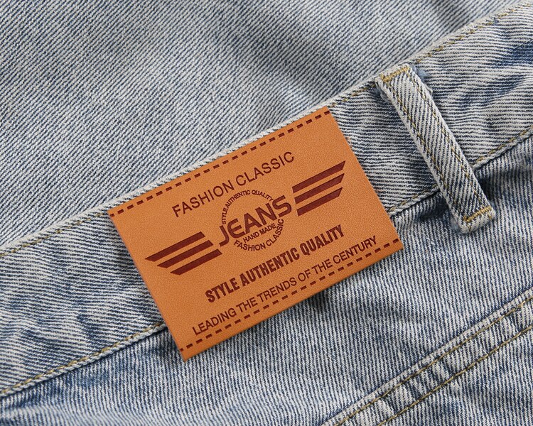 Jeans-Etikett in Lagerbier/PU/karte Stichworte Universal- Jeans leder Patch etiketten gute leder Etikett für Jeans 100 teile/los: Zimt