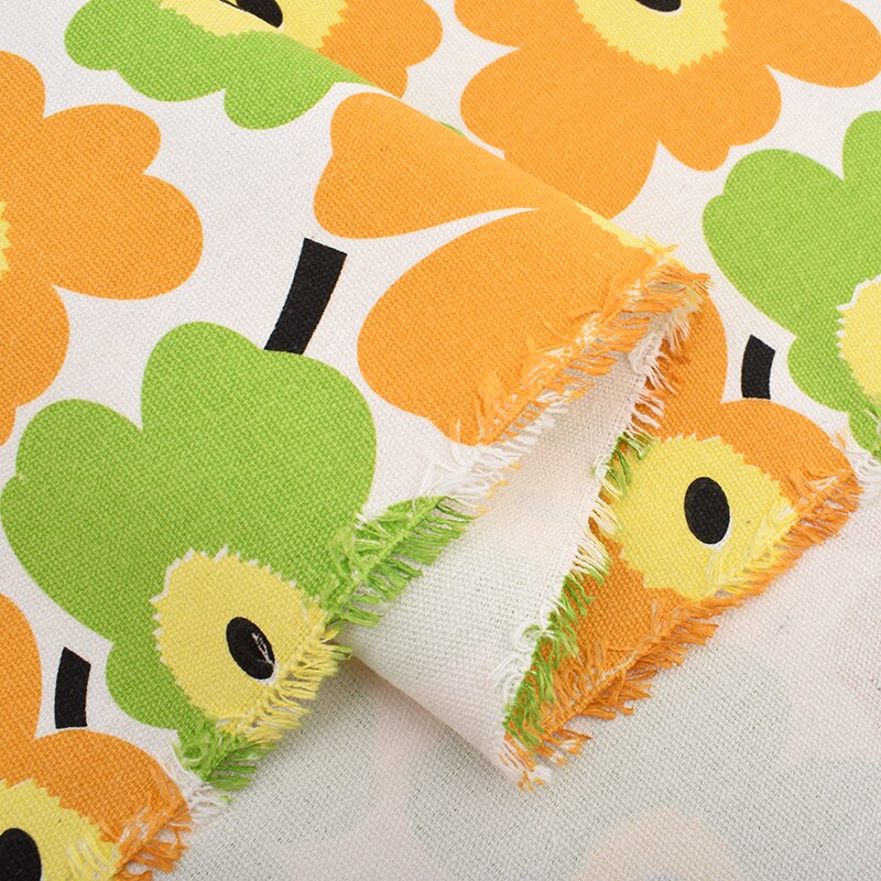 Motifs de fleurs de soleil Six couleurs, tissu en toile de coton, tissu de couture fait main pour sac à rideau de canapé, matériel de décoration de la maison: A 1 piece / 100x145cm