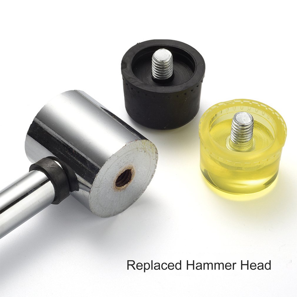 Manual Hammer Soft Mallet Double Face Soft Tap Rubber Mallet Hammer with Non Slip Plastic Grip DIY Leather Tool25MM