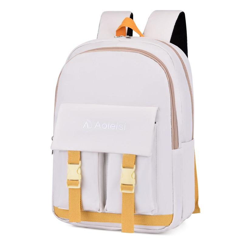Kawaii Japanese Women Bag Large Capacity Backpack Nylon Waterproof Anti-theft School Bags: White