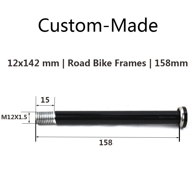 Rear Thru Axle 12X142 length 158 160 164 170 mm thread pitch 1.5 mm biycle Custom-Made thru axle: 158mm without  lever