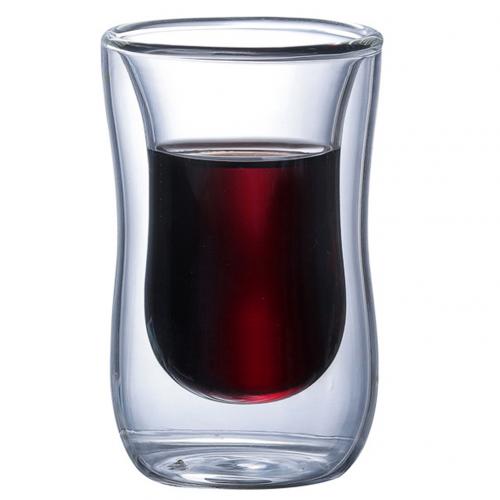 80ml transparante dubbelwandige warmte-isolerende glazen bekers voor koffie, thee en melk: Zonder handvat