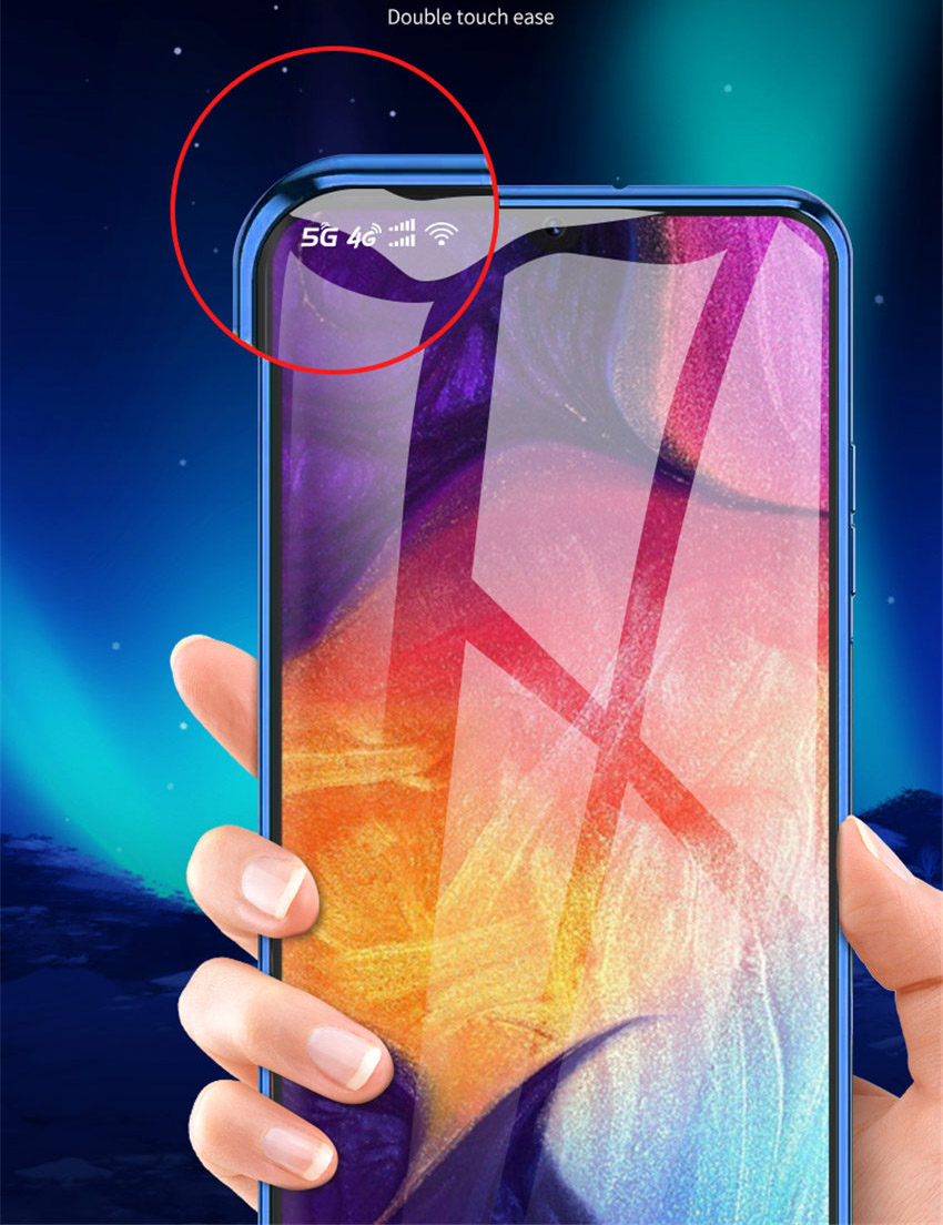 Magnetic case on the For samsung Galaxy A50 a70 a30 a20 a 30 50 70 Double sided Glass a305F a205F a505F a705F Metal coque