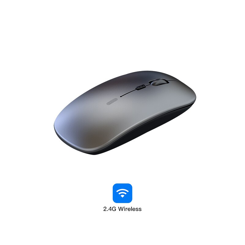 2.4G bezprzewodowa mysz komputerowa mysz Bluetooth Silent PC ergonomiczna Mause ładowalna mysz optyczne USB myszy do biura Laptop PC: 2.4G wireless grey
