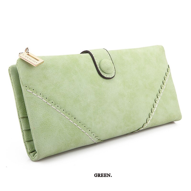 Retro Matte Stiksels Portemonnee Vrouwen Lange Portemonnee Clutch Vrouwen Casual Hasp Dollar Prijs Portemonnee Handtas: Army Green