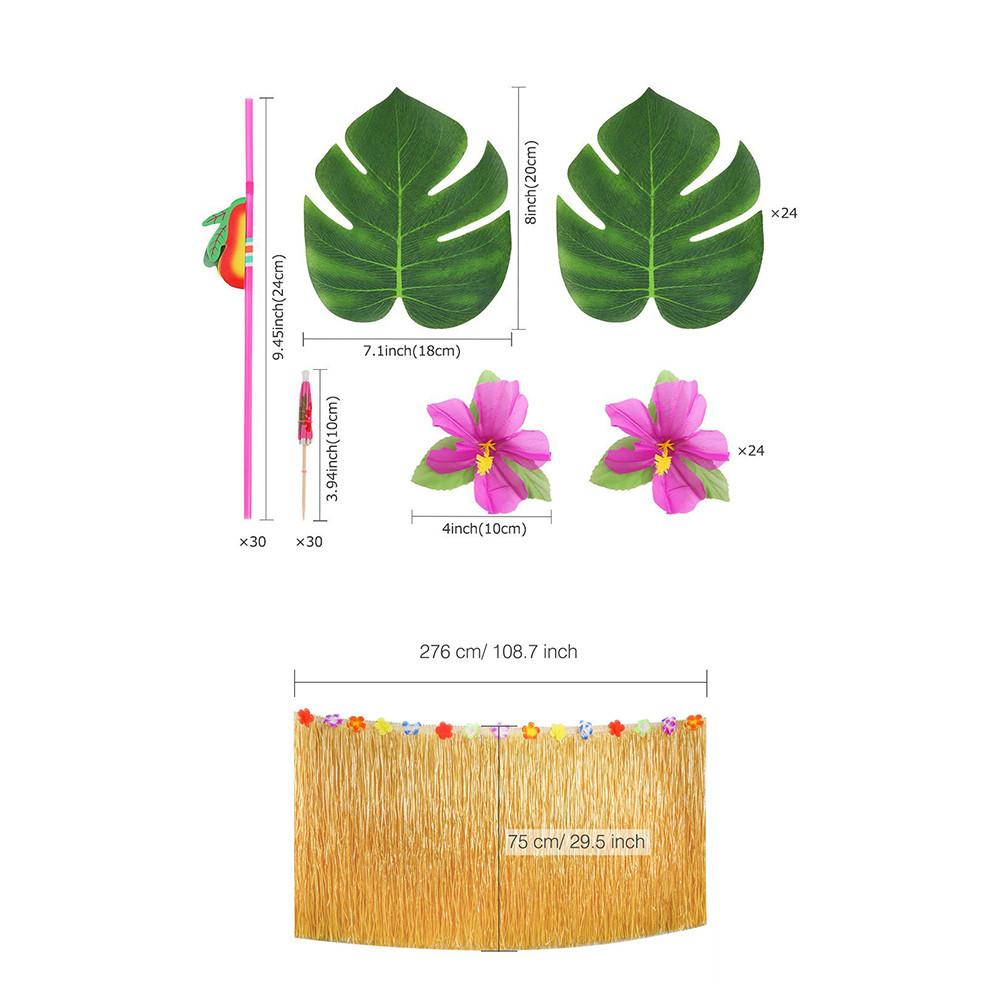 149pcs Hawaiian Tafel Rok Decoratie Set Honingraat Ananas Paraplu Fruit Stro Combinatie Hula Festival Partij Decoratie