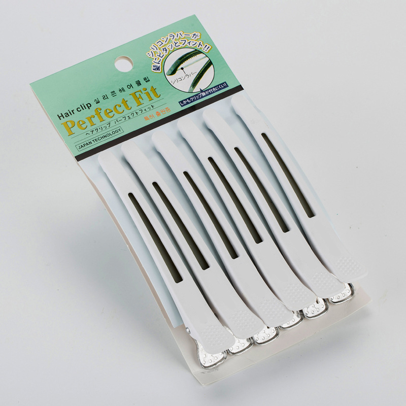 6Pcs Alligator Hair Clips Pro Salon Hairdressing Clamps Clips Rubber Hair Sectioning Clip Crocodile Hairpin Styling Accessories: GRAY