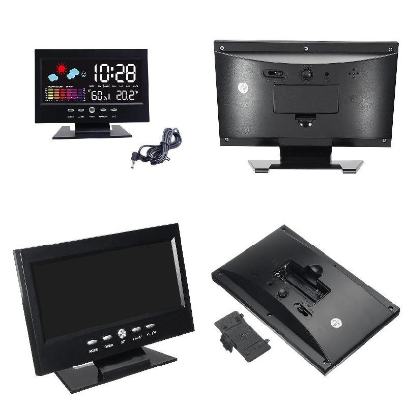 Digital lydsensor lys op ur med lcd og display kalender temperatur alarm tb