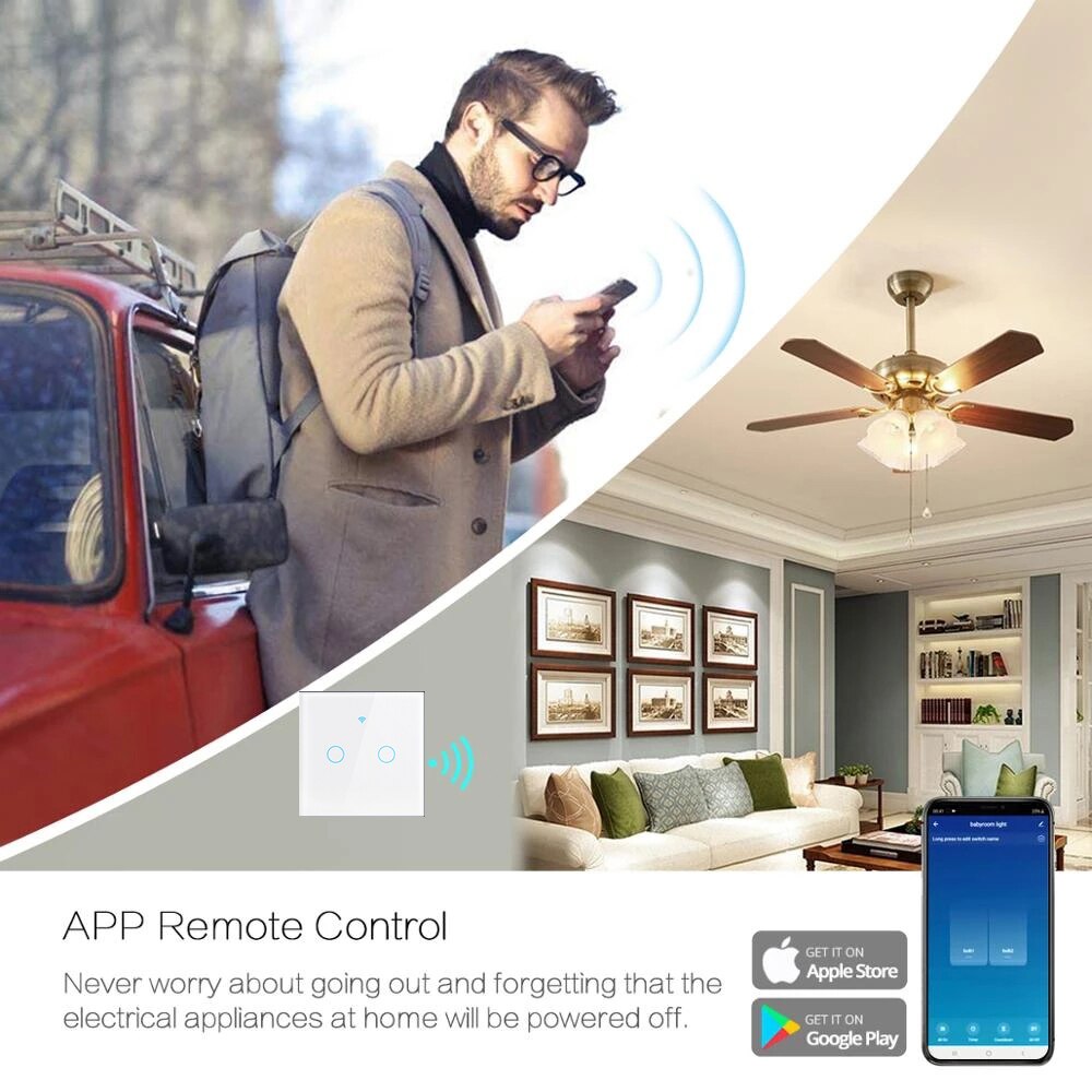 Wifi Clever Heimat schalter licht Zauberstab uns/eu glas berühren Tafel stimme drahtlose fernbedienung von alexa google Heimat