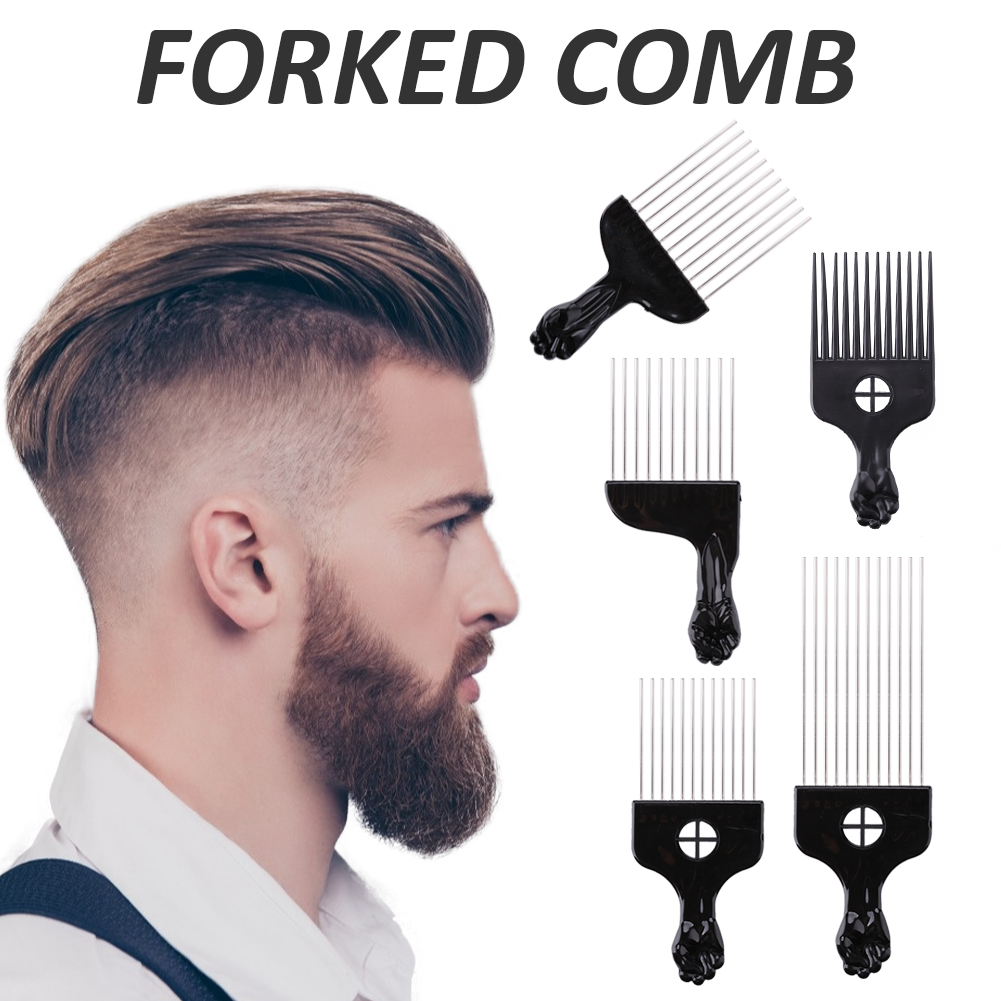 Salon Use Black Metal African American Pick Hair Wide Teeth Combs Afro Hair Comb For Hairdressing Styling Tool