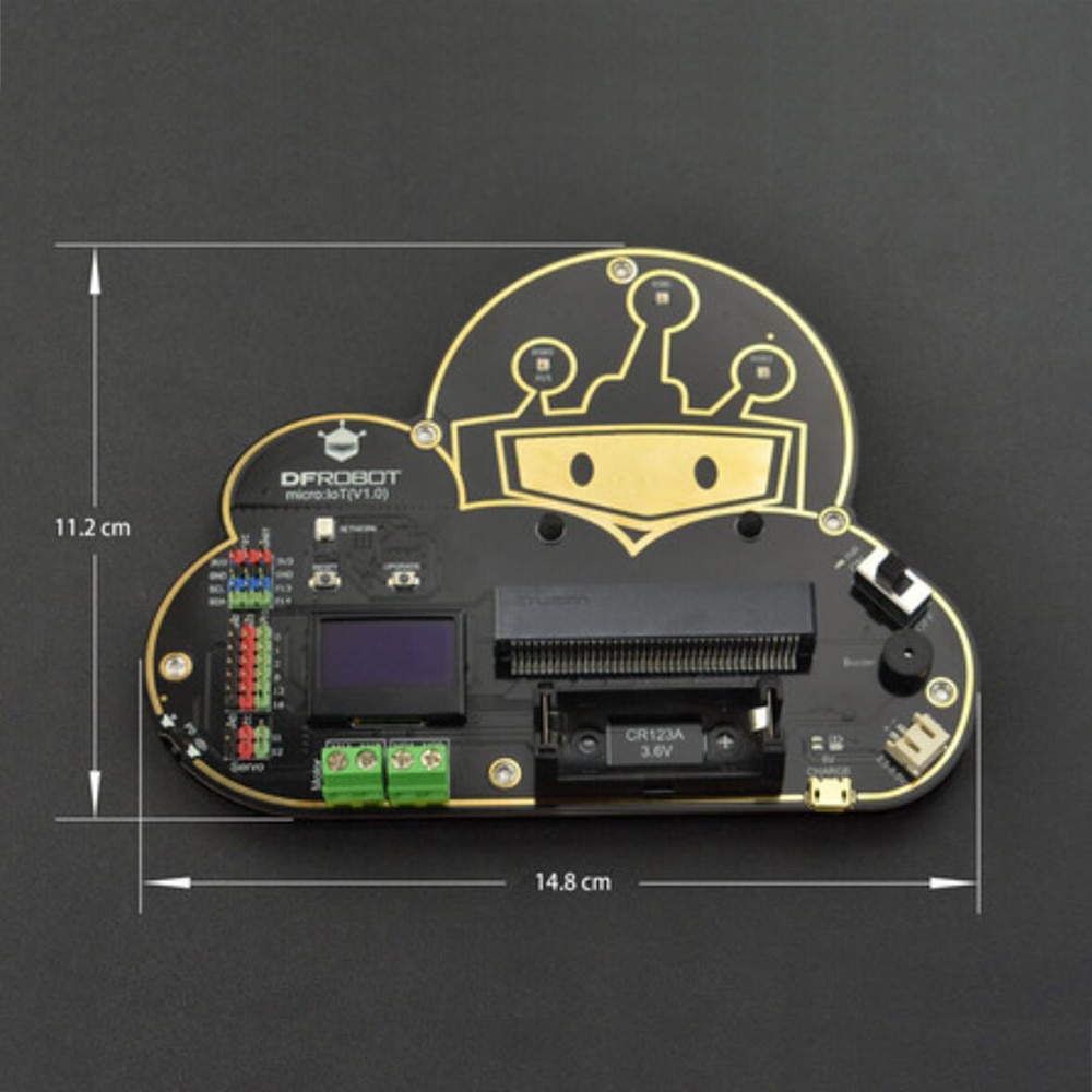 DFRobot micro micro:bit IoT Expansion Board with OLED screen 2 way motor drive Servo WiFi buzzer Support makecode mind+ python