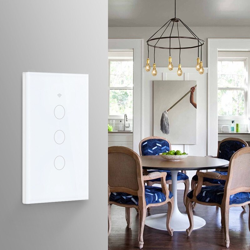 Smart wifi 3- bånds lysafbryder berøringspanel til hjemmet