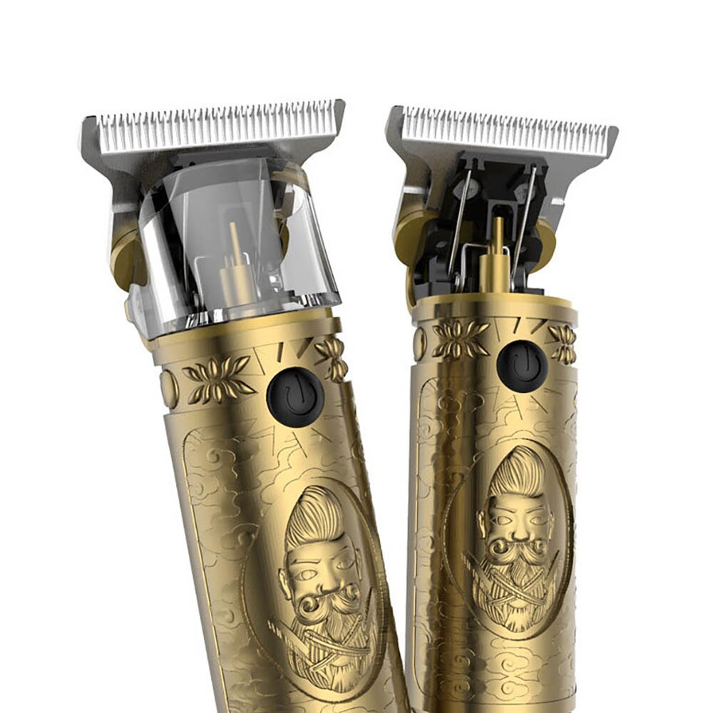 1 set Portable Hair Clipper Rechargeable Retro Oil Hair Trimmer Electric Metal Hair Clipper Efficient Carved Shape Haircut