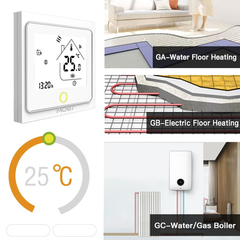 Zigbee Wifi Slimme Thermostaat Temperatuurregelaar Smart Leven Tuya App Remote Voice Control Compatibel Met Alexa Google Thuis