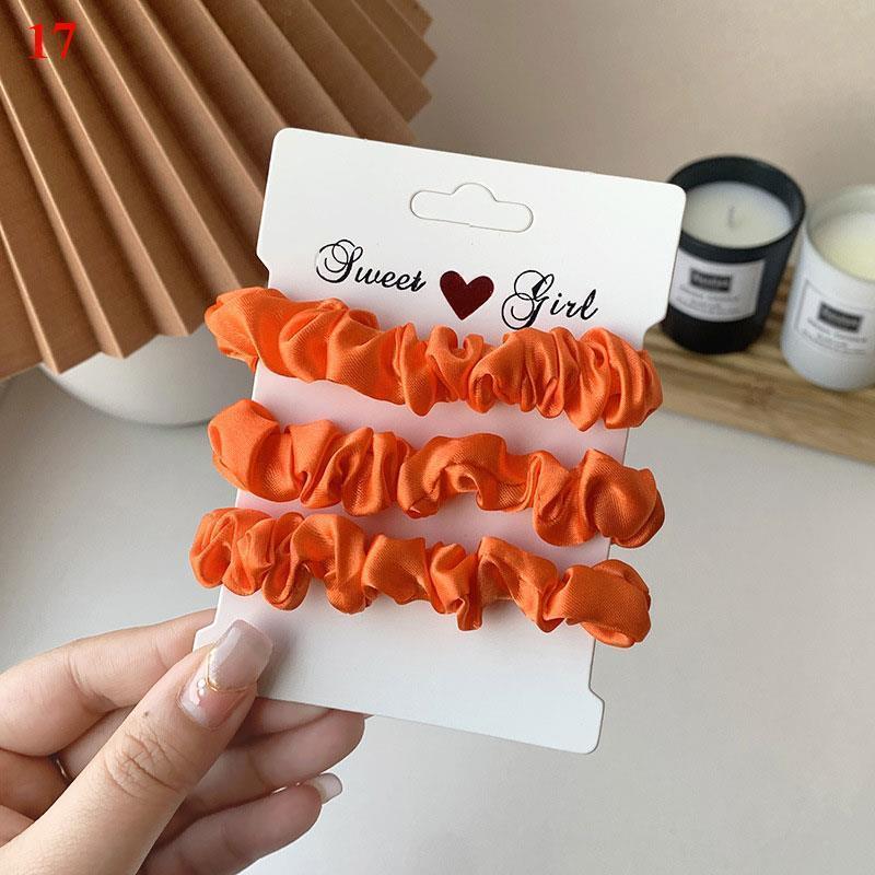 Lazos para el pelo de seda para mujer, coleteros de goma, banda elástica, accesorios para el cabello, 6 unidades por Set: Café