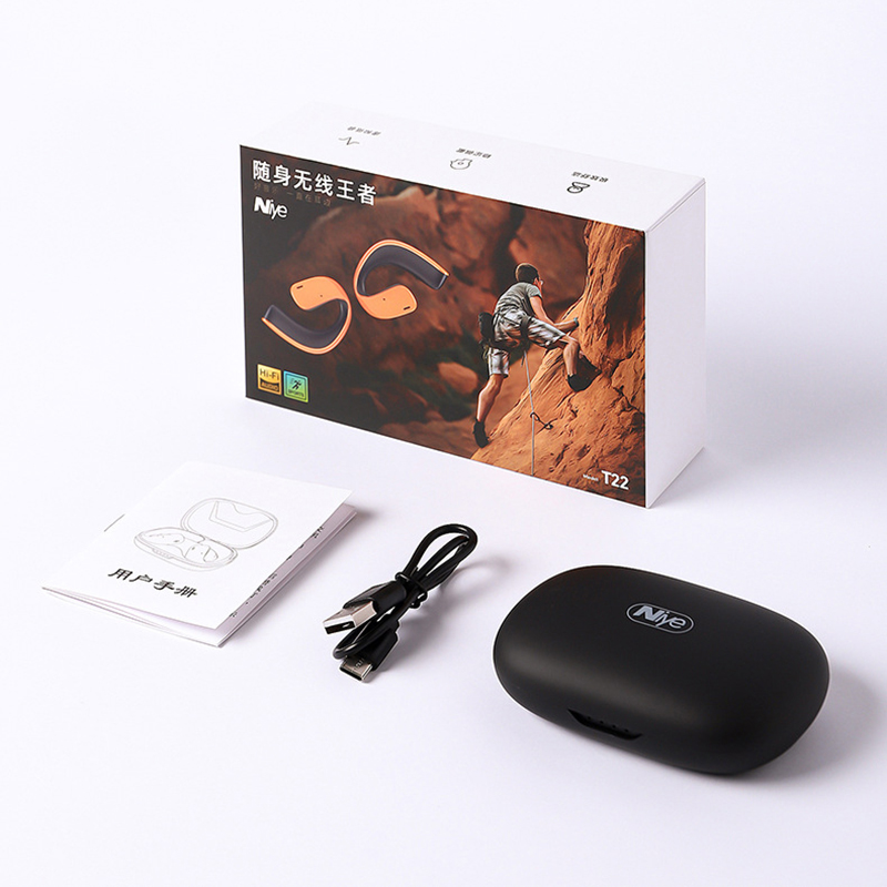 T22 Open Ear Air Conduction TWS Earphone Ble Wireless Headphone Sports Waterproof Ear Clip Earbuds