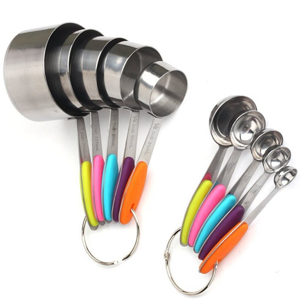 10 stuks maatbekers en lepels theelepel roestvrij staal set koffie thee