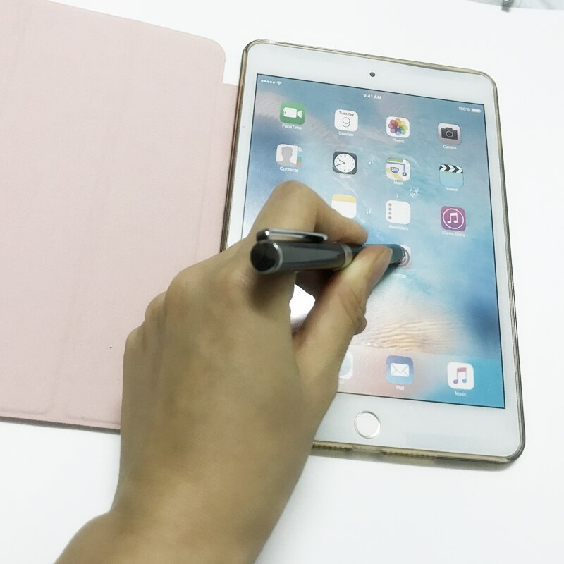 2- i -1 kapacitiv berøringsskærm pen og kuglepen til ipad air 2/1 mini 1/2/3/4 iphone 8 7 smart telefon tablet pc-pen