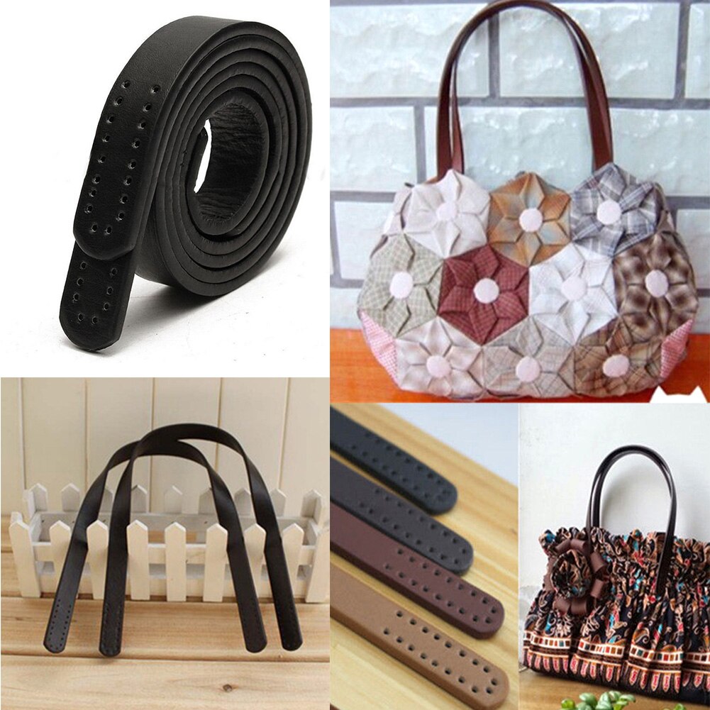 1 par de asas de cuero para bolso de mano correas cortas costura artesanal accesorios DIY