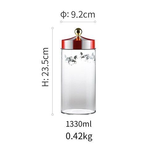 Verzegeld Opslag Jar Glas Transparant Koffieboon Graan Container Set Kerst Vochtbestendige Jar Carrousel Glas Voedingsmiddelen Fles: L
