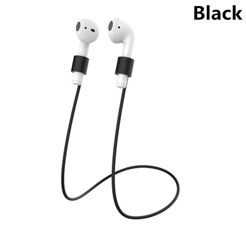 Correa para Airpods, cuerda antipérdida para Airpods, cordón de silicona para Airpods, compatible con cuerda para Airpods, almacenamiento de auriculares antipérdida: Negro