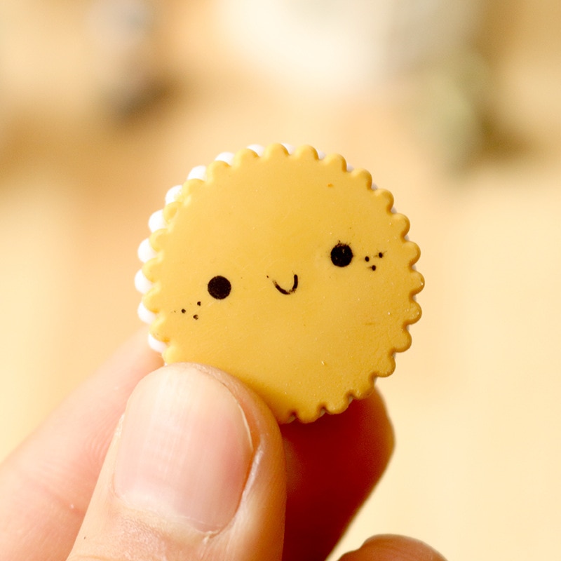6pcs Milk Cookies Eraser Set Mini Love Biscuit Rubber Erasers for Pencil Child Kids Stationery Office School Student F389