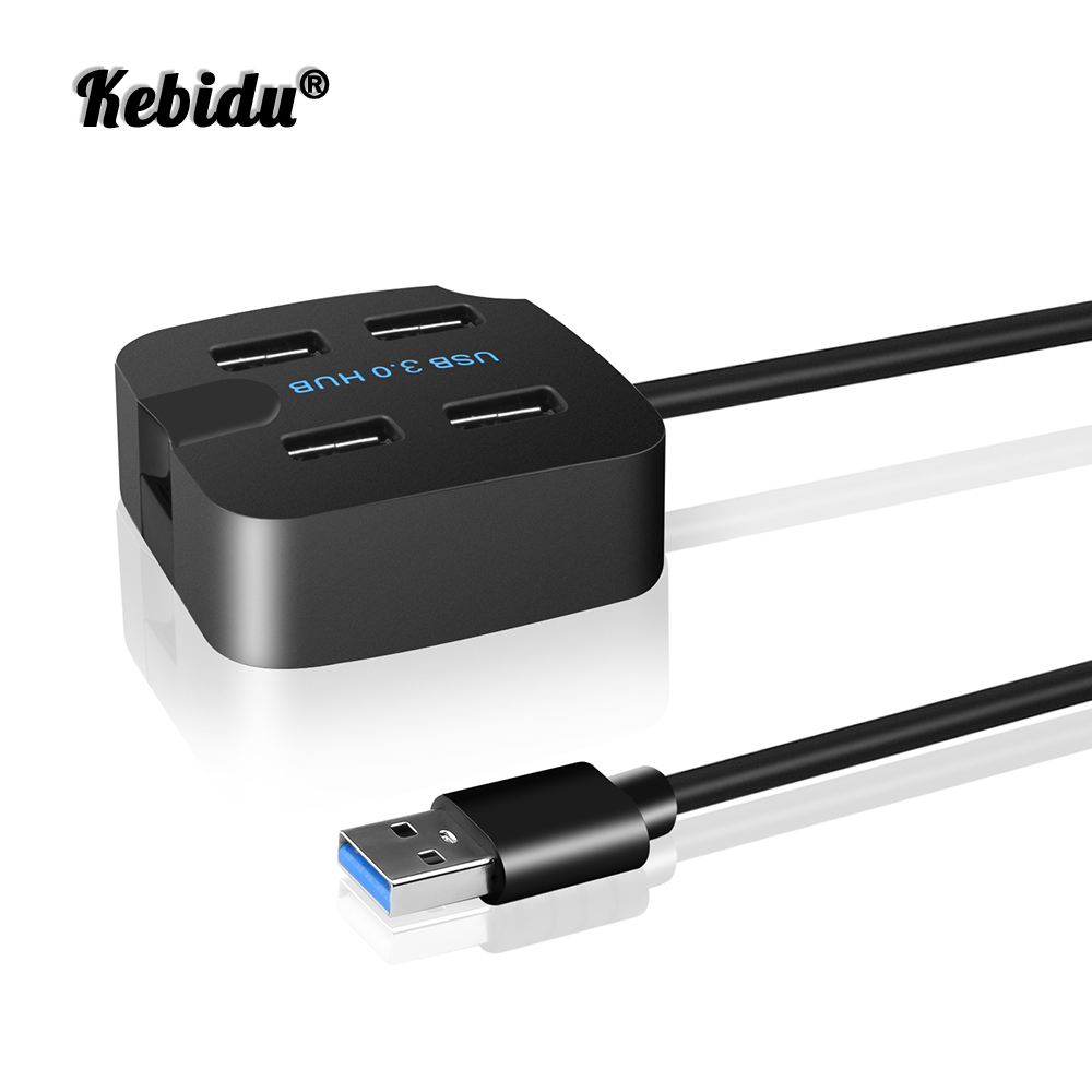 Kebidu 4 Poorten USB Hub 3.0 High Speed 5Gbps USB Splitter Adapter Voor Desktop Laptop Met Telefoon Houder Voor telefoon Tablet PC Laptop
