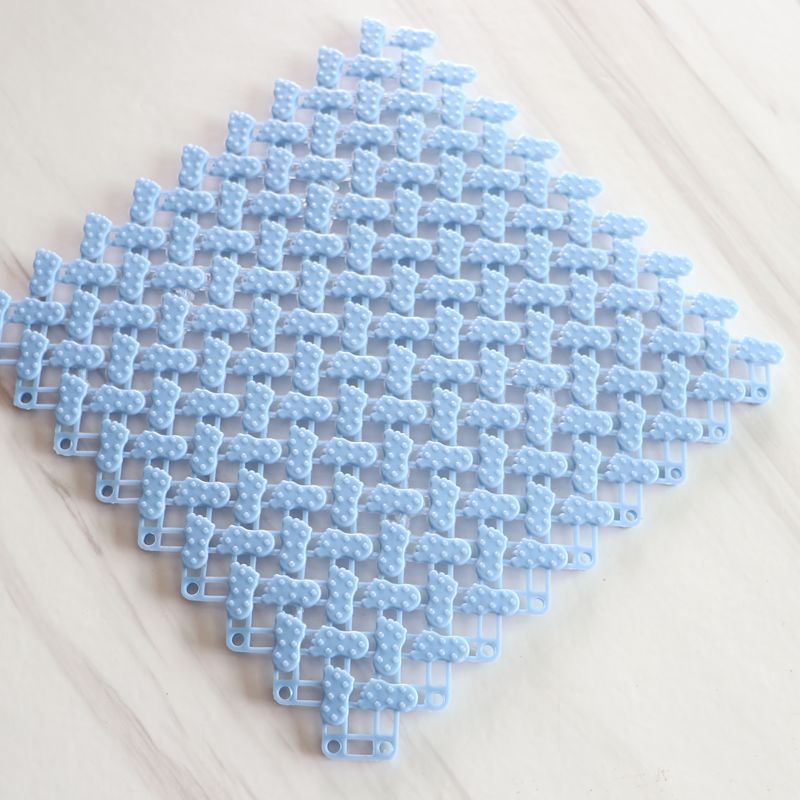 PVC free spline anti-skid waterproof mat bathroom anti-skid mat shower room anti skid mat set bath mat decoration: Sky Blue
