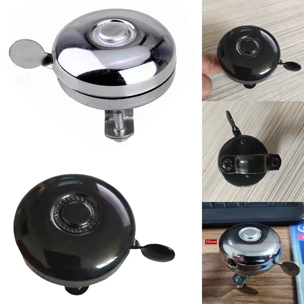 Nueva campana cromada para bicicleta de , accesorios de repuesto prácticos plateados/negros, piezas de bicicletas plegables clásicas Dinger