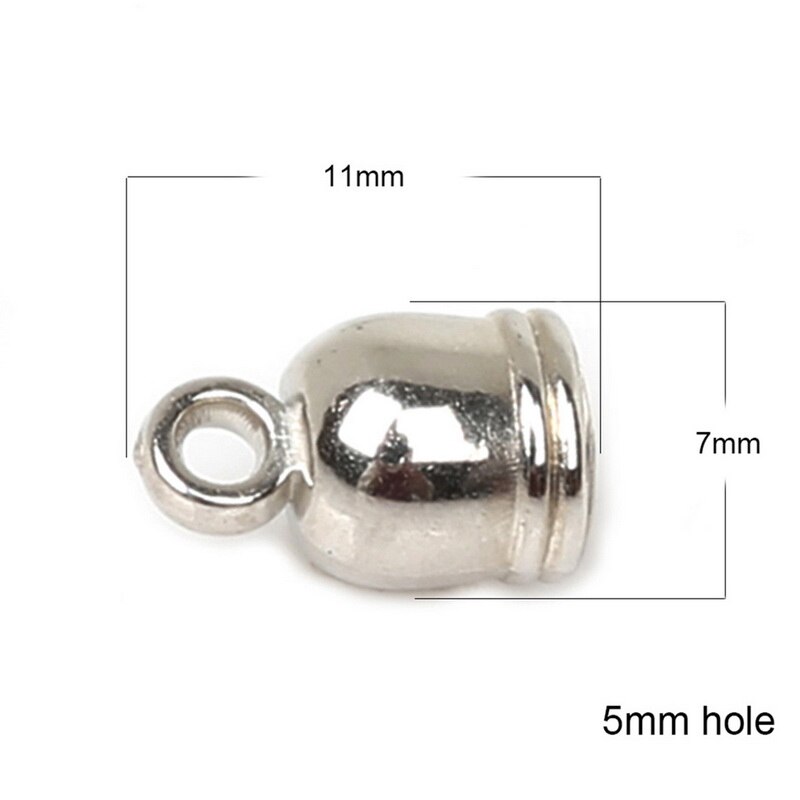 150pcs/lot Necklace End Tip Tassel Caps Beads Cap End Cap For Jewelry Making DIY Handmade Jewelry Finding: 7x11mm rhodium