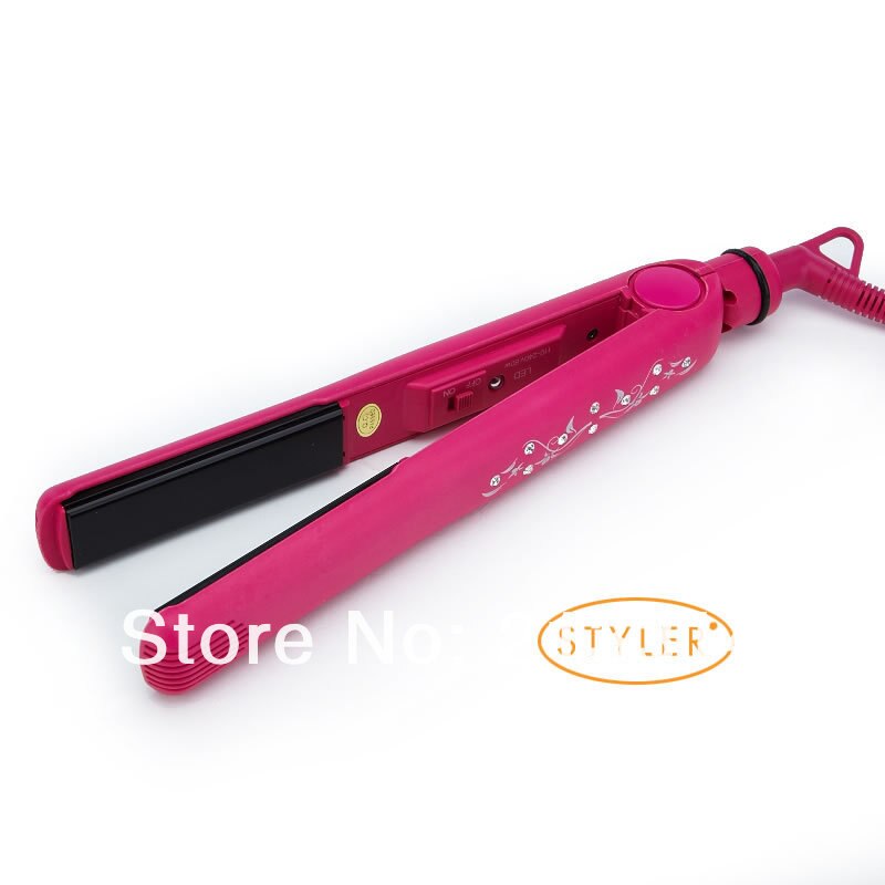 Diamond hair straightening iron, hair straightener Flat iron Pink Fast