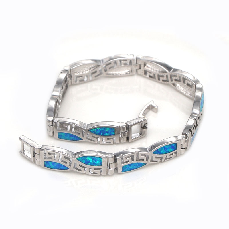 SZ0013 Chinese Pattern Blue Opal Gem Bracelets For Women Bracelets & Bangles