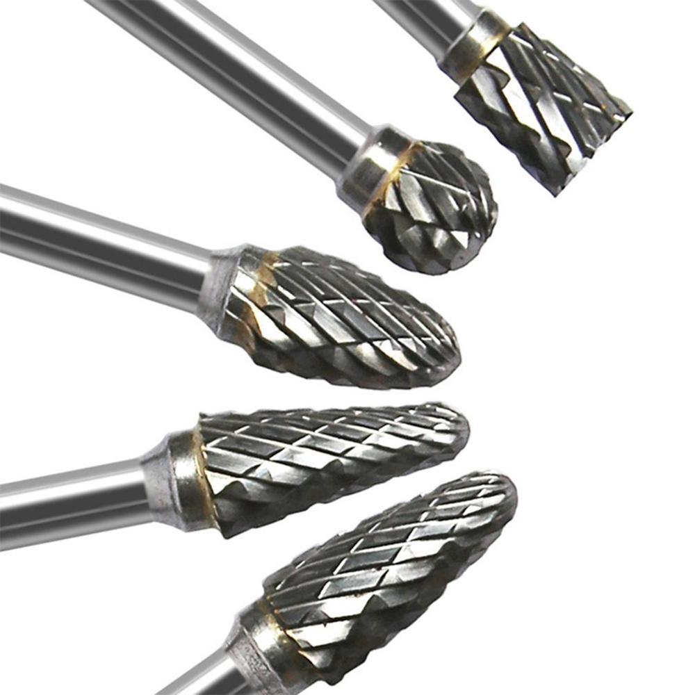Mango de carburo de tungsteno fresa herramienta rotativa Burr doble corte de diamante Dremel rotativo herramientas de pulir eléctrica