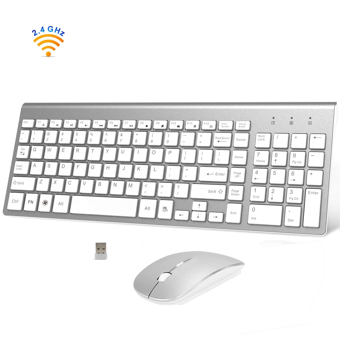 Drahtlose Tastatur und Maus Combo 2,4G Ultra Dünne Kompakte Voll Größe Ruhig Schere Schalter Tastatur und Mäbenutzen für Fenster Laptop PC