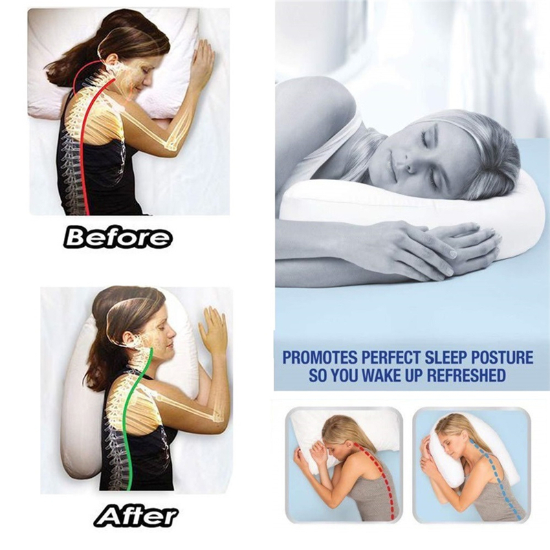 U Shaped Neck Back Sleep Pillow Side Sleeper Pillows Neck Back Care Hold Neck Spine Protection Cotton Pillow