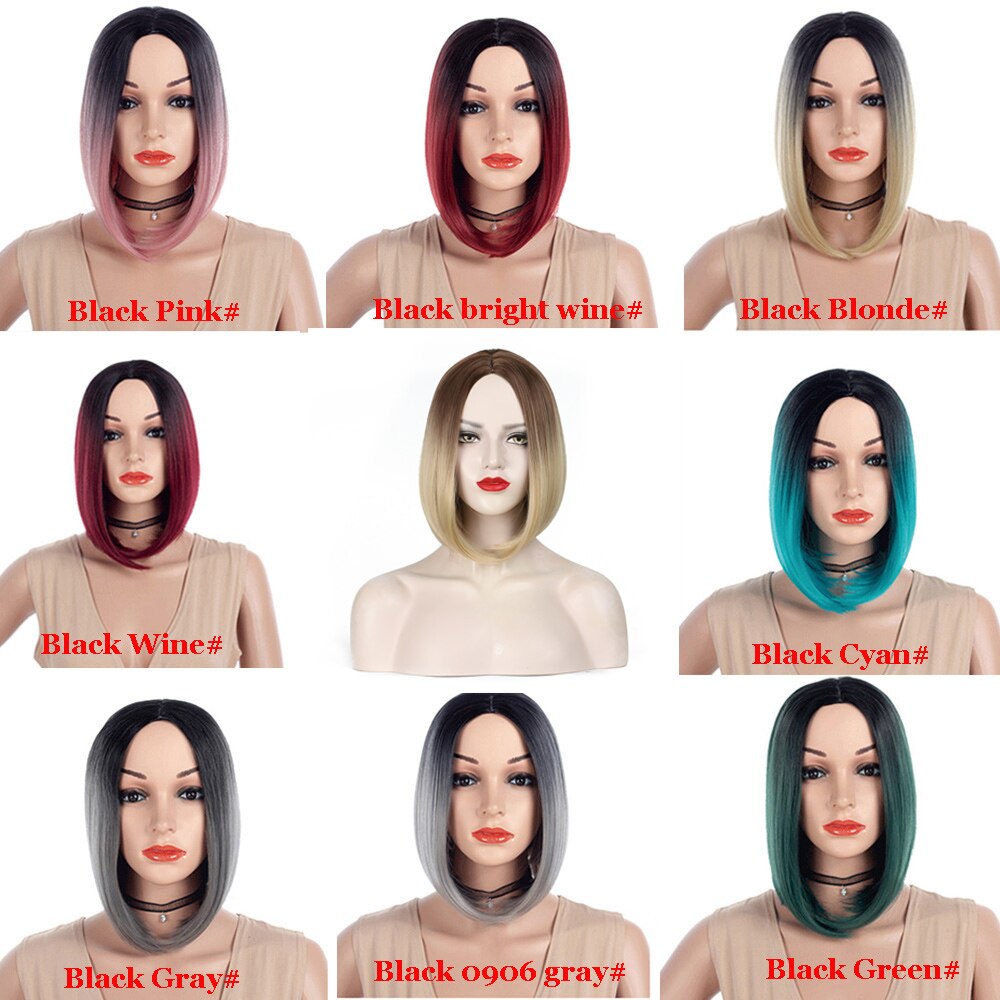 Msiwigs Twee Tonen Blonde Ombre Pruik Natuurlijke Afro Korte Steil Haar Synthetische Pruiken Voor Vrouwen Hittebestendige